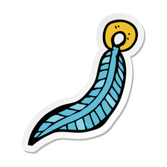 sticker of a cartoon feather keyring
