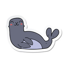 sticker of a cartoon seal