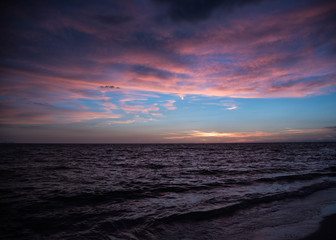 Fototapeta na wymiar Blue and pink sunset in Treasure Island, Florida