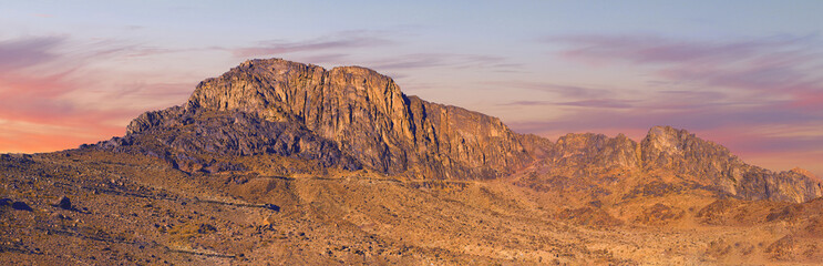 Amazing Sunrise at Sinai Mountain, Beautiful dawn in Egypt, Beautiful view from the mountain	