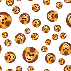 Seamless pattern of the lion s head.