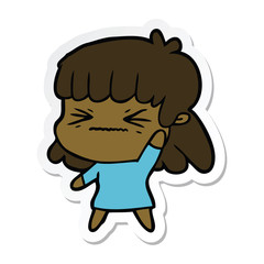 Obraz premium sticker of a cartoon woman