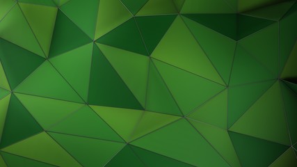 Green plexus abstract geometric background with triangles 3d render