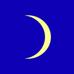 Halfmoon on the blue background