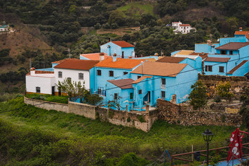 Fototapeta na wymiar Juzcar blue village
