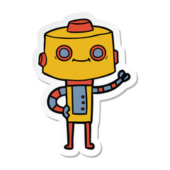 sticker of a cartoon robot