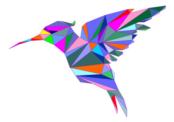Humming bird icon Geometric cartoon flat Vector eps 10