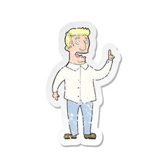 retro distressed sticker of a cartoon stressed man