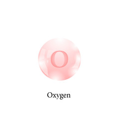 Molecule of Oxygen. Chemical Element of the Periodic Table Isolated on White Background