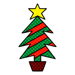 comic book style cartoon christmas tree
