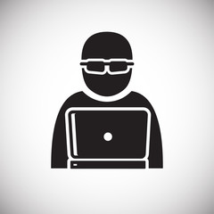 Device attack icon on background for graphic and web design. Simple vector sign. Internet concept symbol for website button or mobile app.