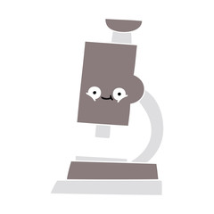 flat color retro cartoon microscope