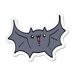 sticker of a cartoon happy vampire bat