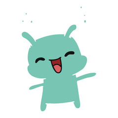 cartoon kawaii cute happy alien