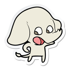 sticker of a cute cartoon elephant