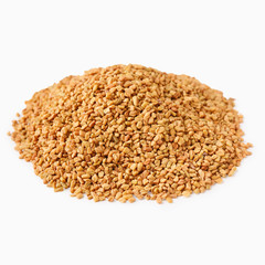Brown aromatic fenugreek seeds isolated on white background