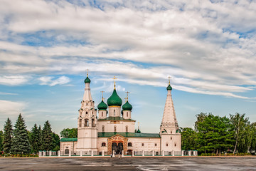 Architecture of Yaroslavl town, Russia. Old orthodox church of Elijah the Prophet. UNESCO World Heritage Site