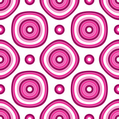 Seamless pattern geometric shapes of pink hues