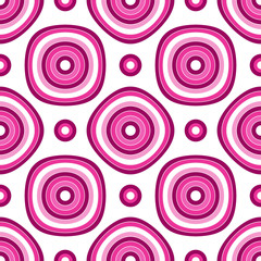 Seamless pattern geometric shapes of pink hues