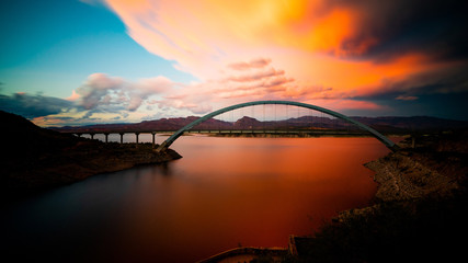 Fototapeta na wymiar Long Exposure Colors - Roosevelt Dam