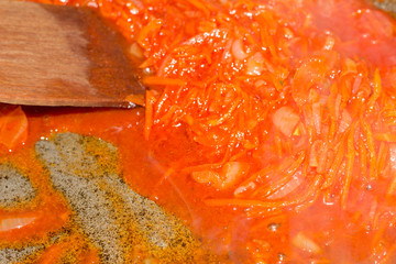 Cooking sauce for pasta.