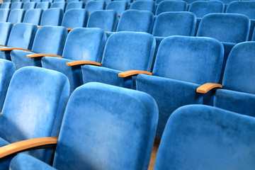 View of blue seats