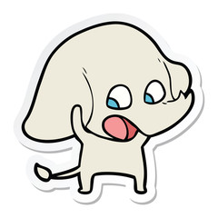 sticker of a cute cartoon elephant