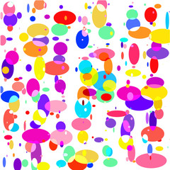 Multicolored bubbles on a white background 