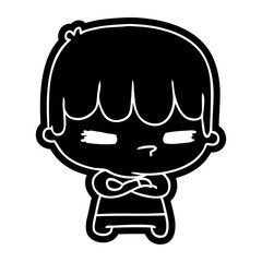 cartoon icon of a kawaii cute cross boy