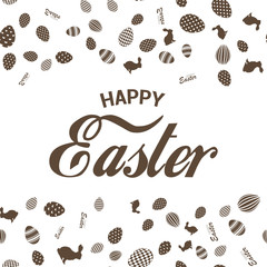 Happy Easter card with ornaments. Vector