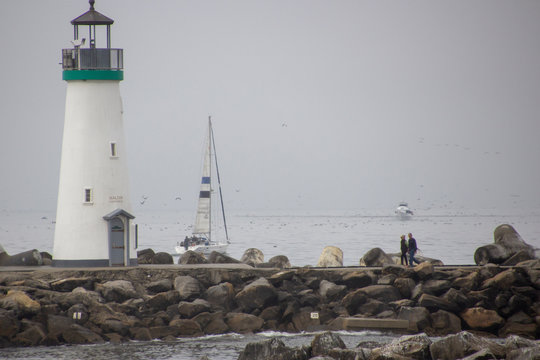 lighthouse in harbor