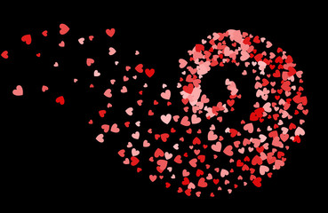 Fototapeta na wymiar Abstract decoration vortex of hearts
