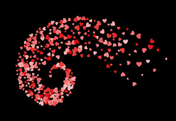 Abstract decoration vortex of hearts