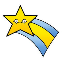 gradient shaded cartoon shooting rainbow star