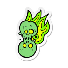 sticker of a cartoon halloween bone number