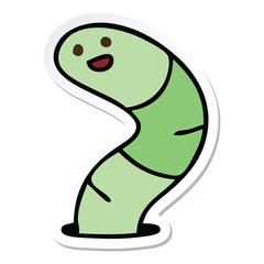 sticker of a quirky hand drawn cartoon snake
