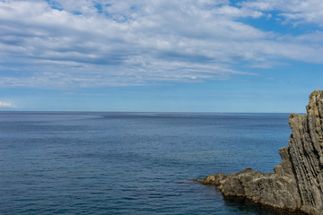 Italy,Cinque Terre,Riomaggiore, the cliff at the Italian Riviera