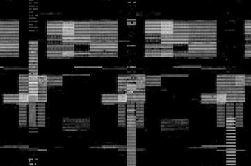 Pixel pattern of a digital glitch / Abstract black and white pixel pattern background of a digital glitch.