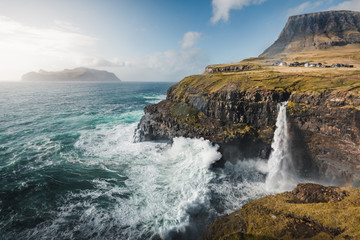 Múlafossur waterfall in the Faroe Islands