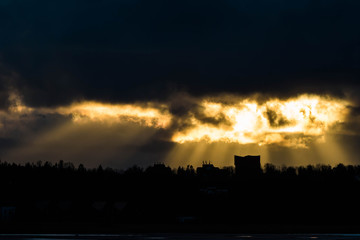 Dramatic sunset with stripes