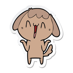 sticker of a cute cartoon dog