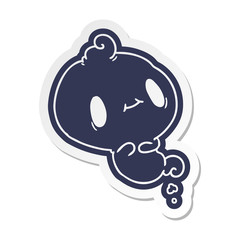 cartoon sticker of a kawaii cute ghost