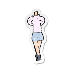 retro distressed sticker of a cartoon female body