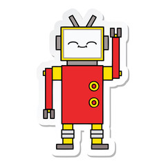 sticker of a cute cartoon robot