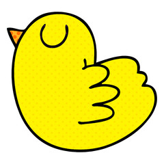 quirky comic book style cartoon yellow bird