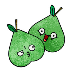 retro grunge texture cartoon green pears