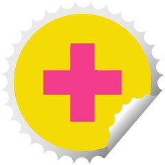 Fototapeta premium circular peeling sticker cartoon addition symbol