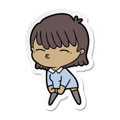 sticker of a cartoon woman