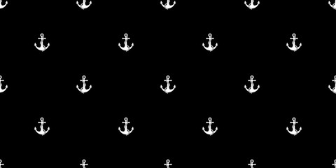 anchor seamless pattern vector boat helm nautical maritime pirate sea ocean isolated repeat wallpaper tile background black