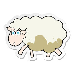 sticker of a cartoon muddy sheep